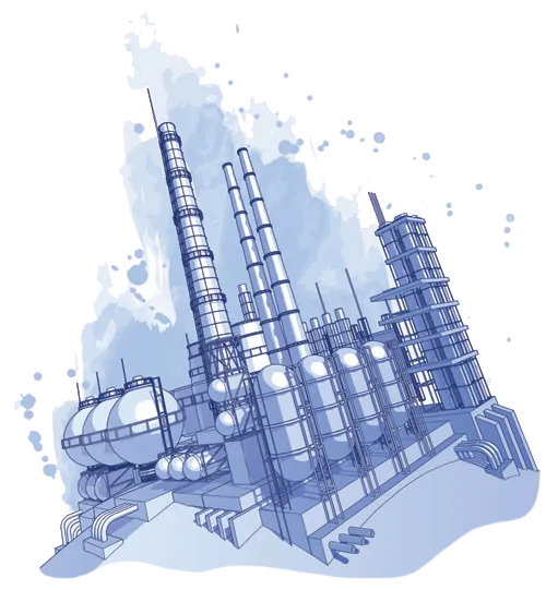 Ilustración de instalaciones de hidrocarburos